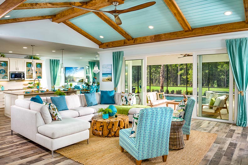 Interior view of a model home at Latitude Margaritaville Hilton Head in Hardeeville, South Carolina.