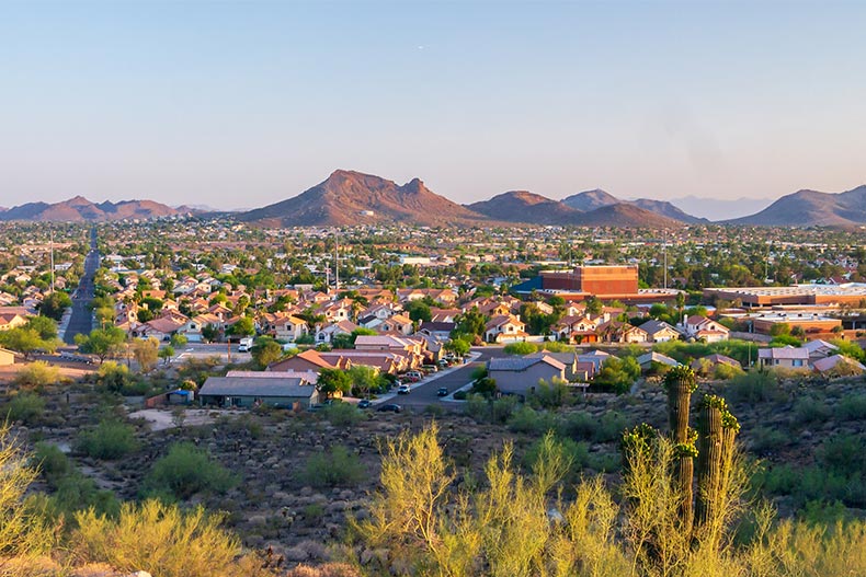 View of North Phoenix, Arizona taken from Echo Mountain in the northern valley.