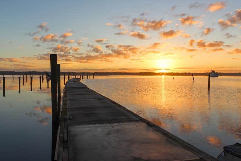 A sunrise over St. John's River in Palatka, Florida.