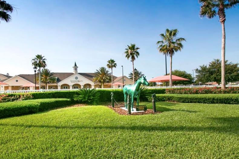 A horse statue on the grounds of SummerGlen in Ocala, Florida.