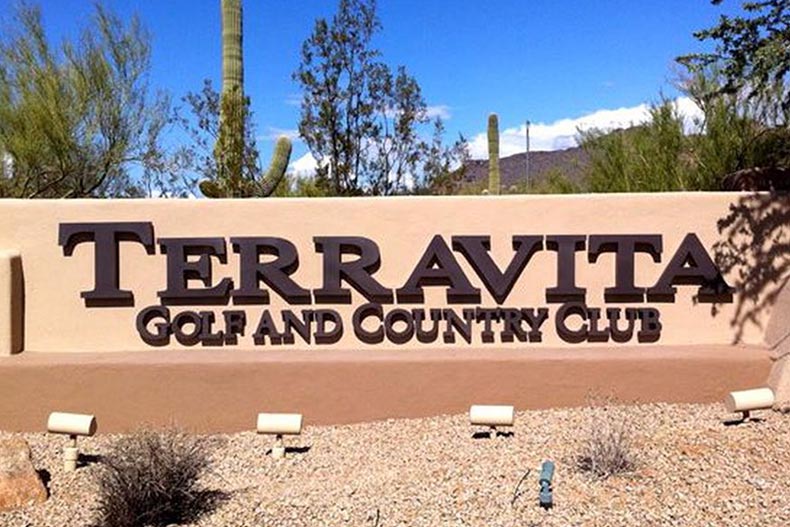 The community sign for Terravita in Scottsdale, Arizona.