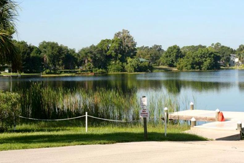 The dock on the grounds of Tomoka Heights in Lake Placid, Florida.