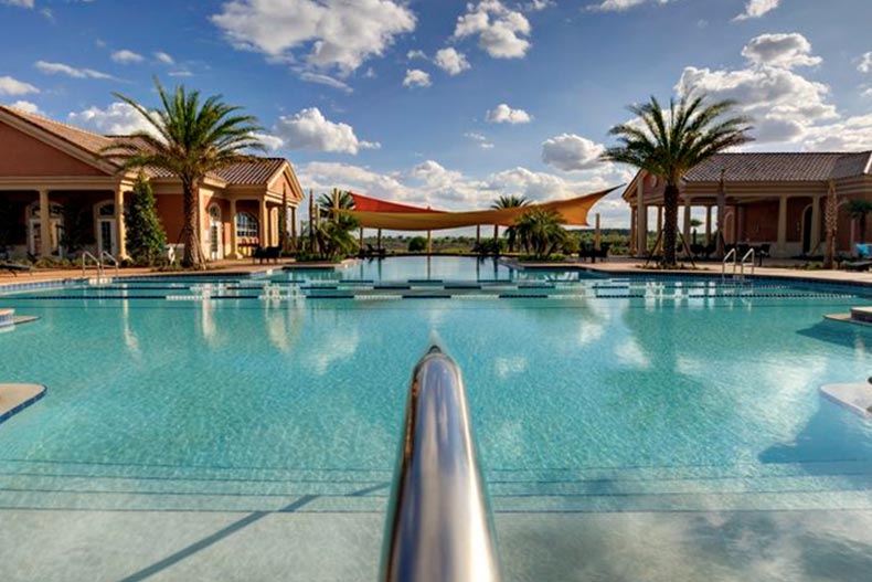 The outdoor, resort-style pool at Trilogy Orlando in Groveland, Florida.