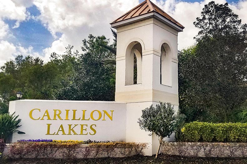 The community sign for Carillon Lakes in Lakeland, Florida.