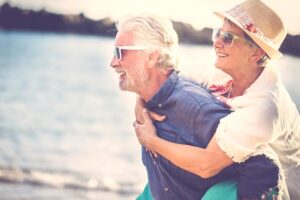 A happy 55+ couple enjoying their retirement in Central Florida.