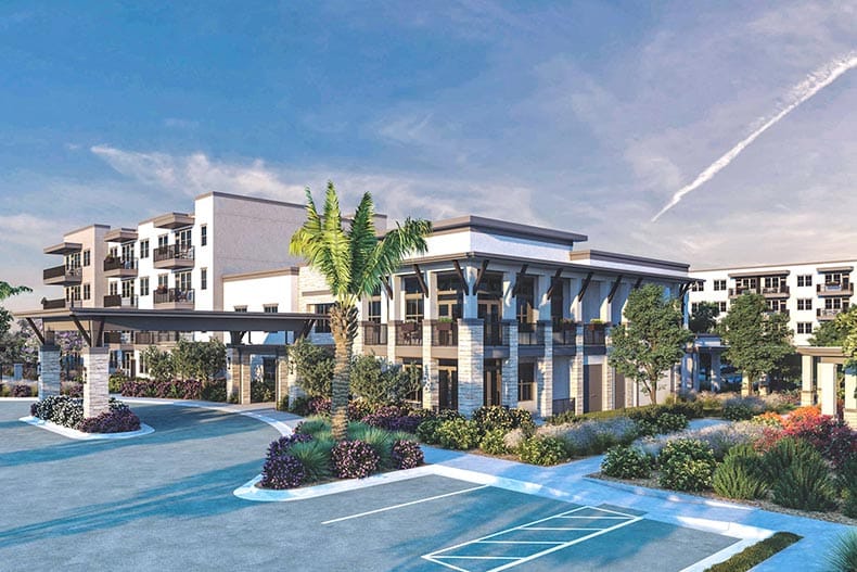 Rendering of the entrance of Amberlin Arrowhead in Glendale, Arizona.