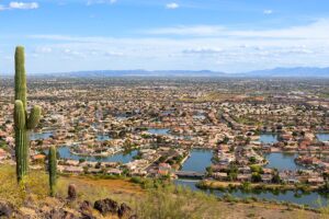 Landscape view of Glendale, Arizona in the summer.