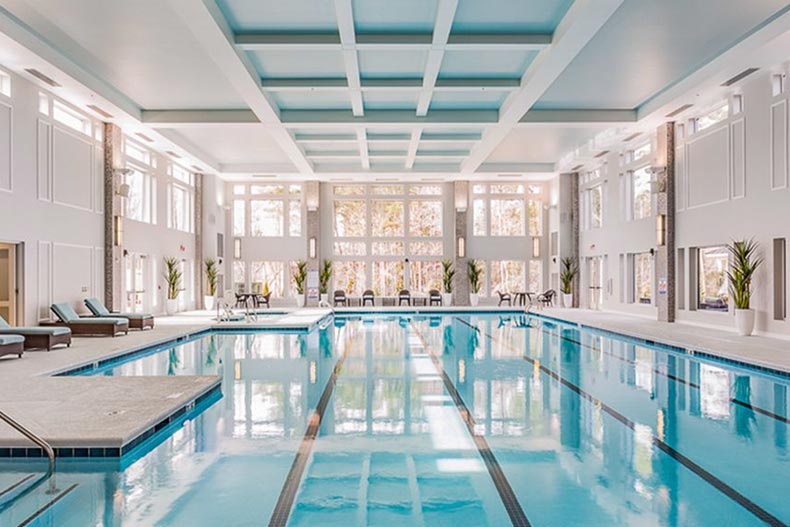 The indoor pool at Del Webb at Traditions in Wake Forest, North Carolina.