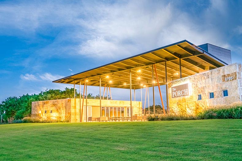 An outdoor amphitheater on the grounds of Del Webb at Union Park in Little Elm, Texas.