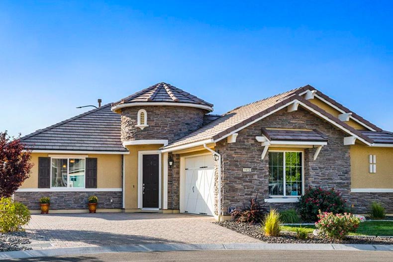 Exterior view of a model home at Regency at Damonte Ranch in Reno, Nevada.