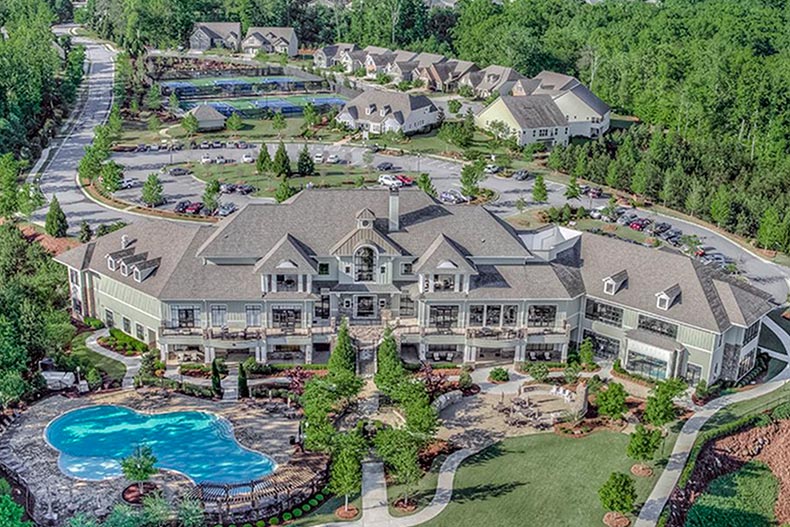 Aerial view of Cresswind at Lake Lanier in Gainesville, Georgia.