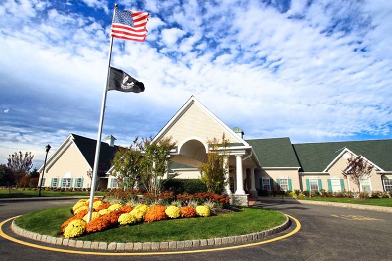 Exterior view of the clubhouse at Lake Ridge in Toms River, New Jersey.