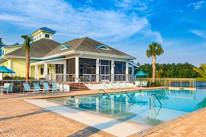 The outdoor pool at Latitude Margaritaville Hilton Head in Hardeeville, South Carolina.