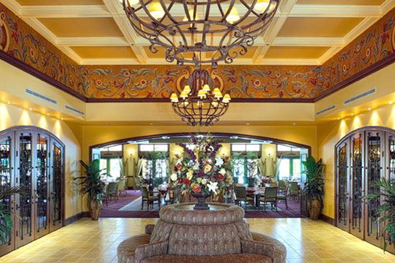 The lobby in a community building at Sun City Center in Sun City Center, Florida.