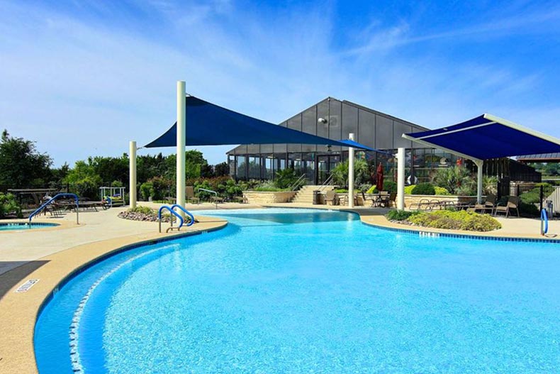 The outdoor pool at Sun City Texas in Georgetown, Texas.