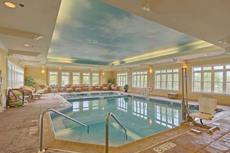 View of the indoor pool at Riviera at East Windsor in East Windsor, New Jersey.