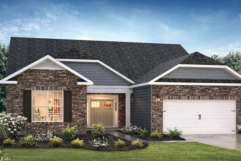 Rendering of the exterior of a new home in Seacrest Pines in Barnegat, New Jersey.