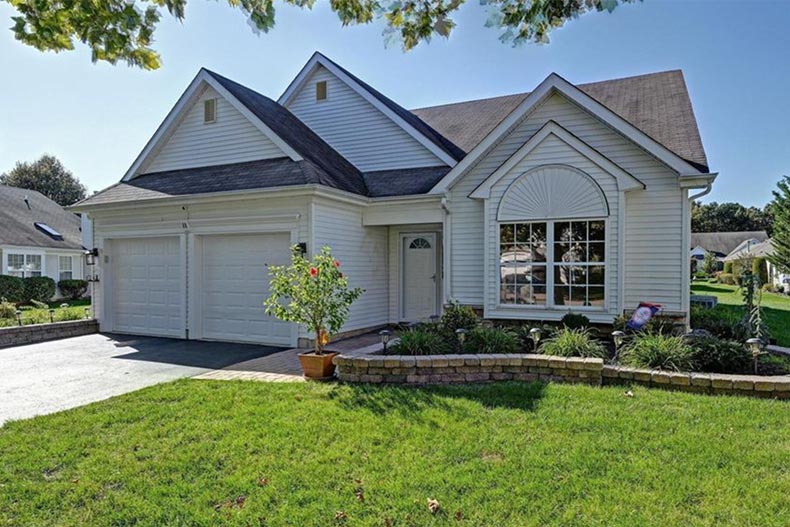 Exterior view of a new home in The Fairways at Lake Ridge in Lakewood, New Jersey.