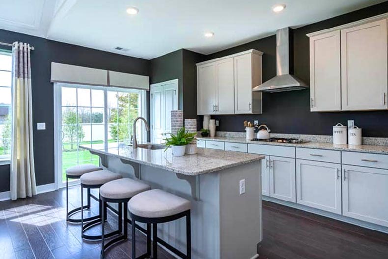 The kitchen in a new house in Venue at Longview in Plumsted Township, New Jersey.