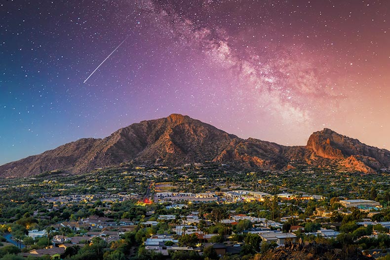 Camelback Mountain in Phoenix, Arizona, one of many desert retirement locations.