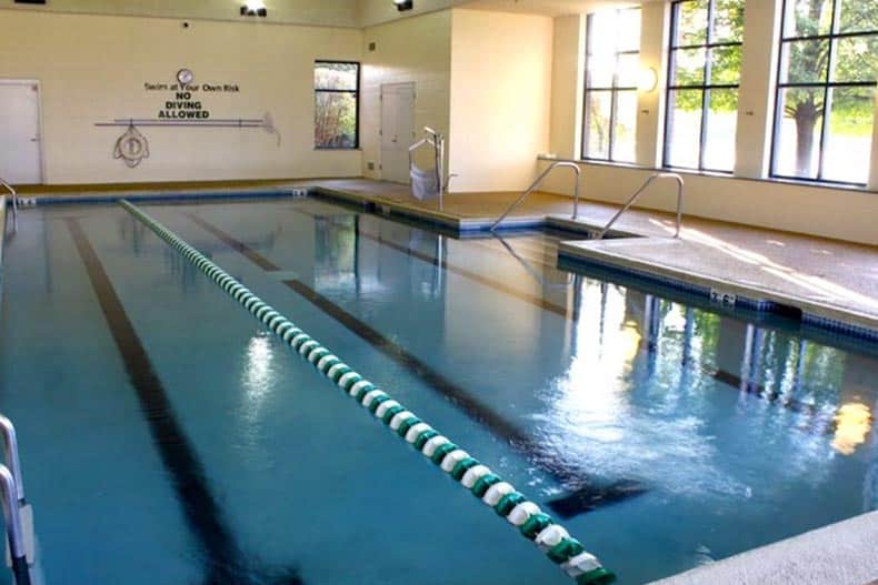 The indoor pool at Carillon in Plainfield, Illinois.