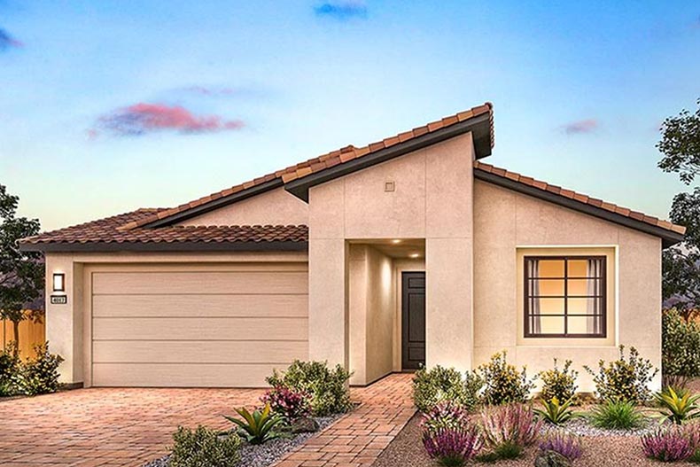 Exterior view of a home at Del Webb at Lake Las Vegas in Henderson, Nevada.