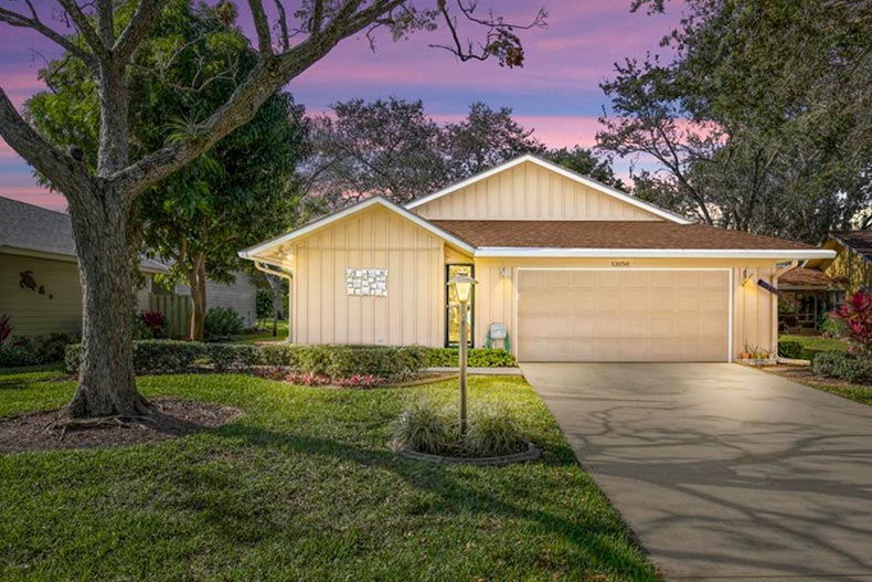 Exterior view of a home at Eaglewood in Hobe Sound, Florida.