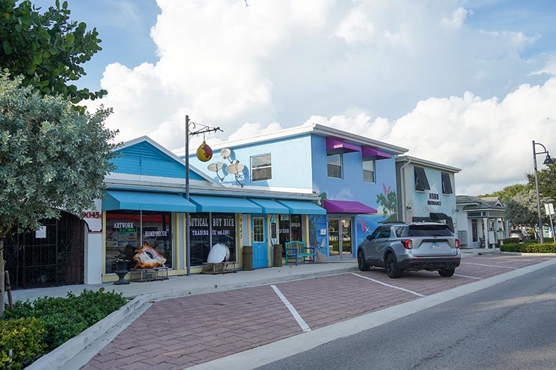 Shops in the Downtown Town Center Area of Hobe Sound, Florida.