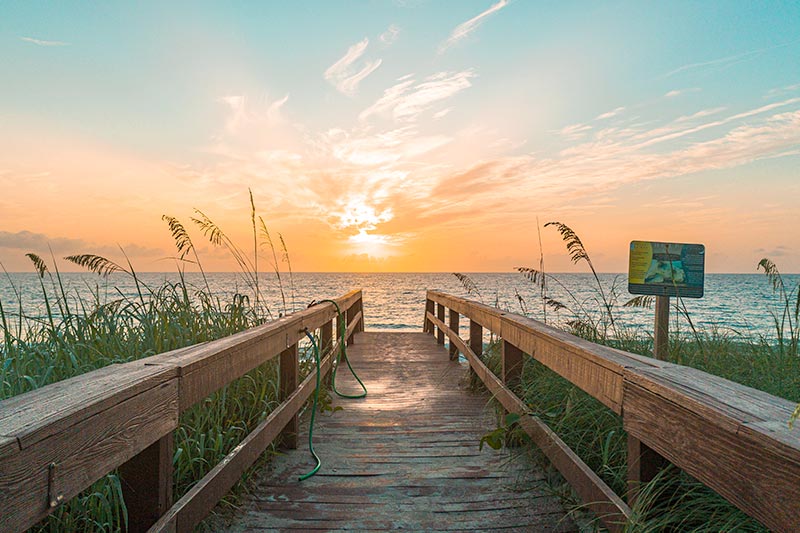 The beach trail through the sand dunes in Jensen Beach.