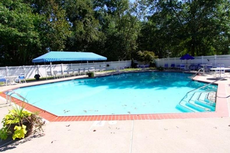 The outdoor pool at Marlboro Greens, one of many NJ 55+ communities.