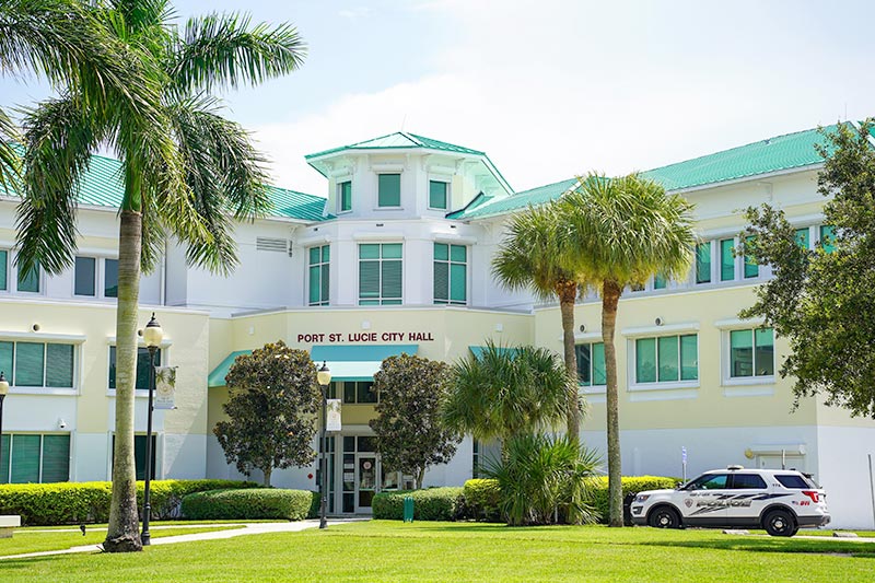 Exterior view of Port St. Lucie City Hall in Florida.