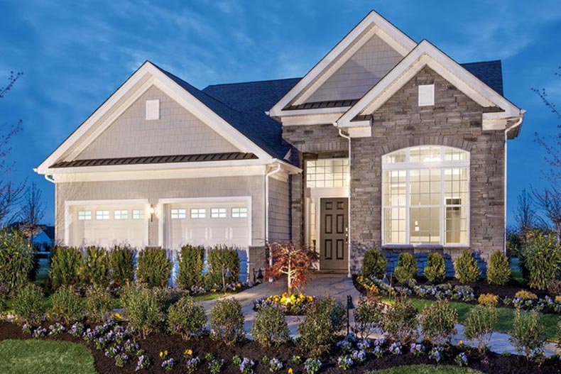 Exterior view of a house in Regency at Freehold, one of many NJ 55+ communities.