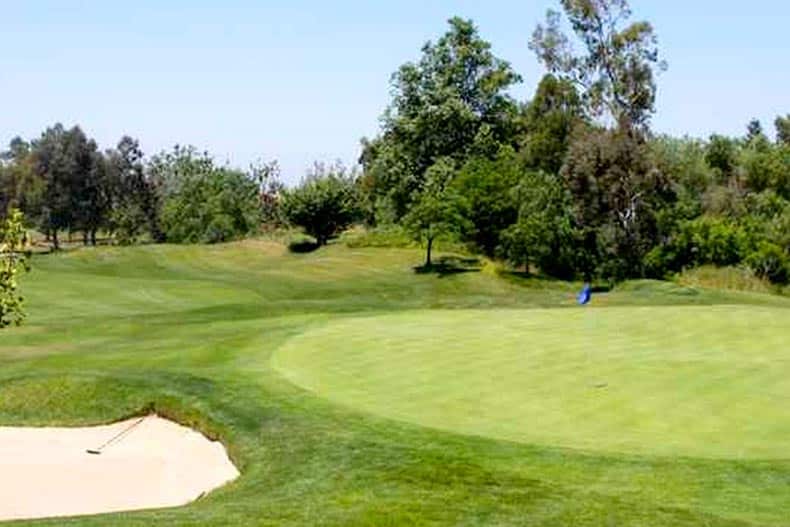 The golf course at Solera at Oak Valley Greens in Beaumont, California.