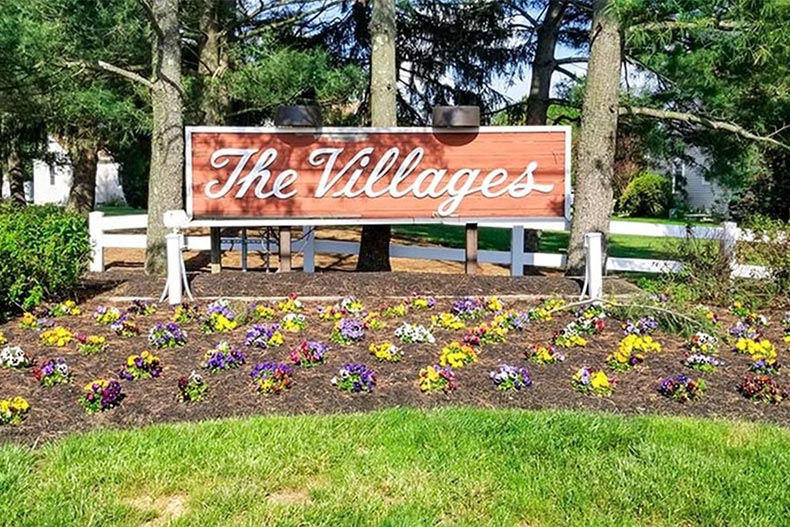 The community sign for The Villages NJ in Howell, New Jersey.