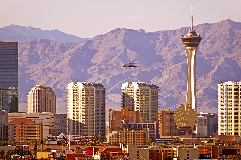 The Downtown Las Vegas skyline.