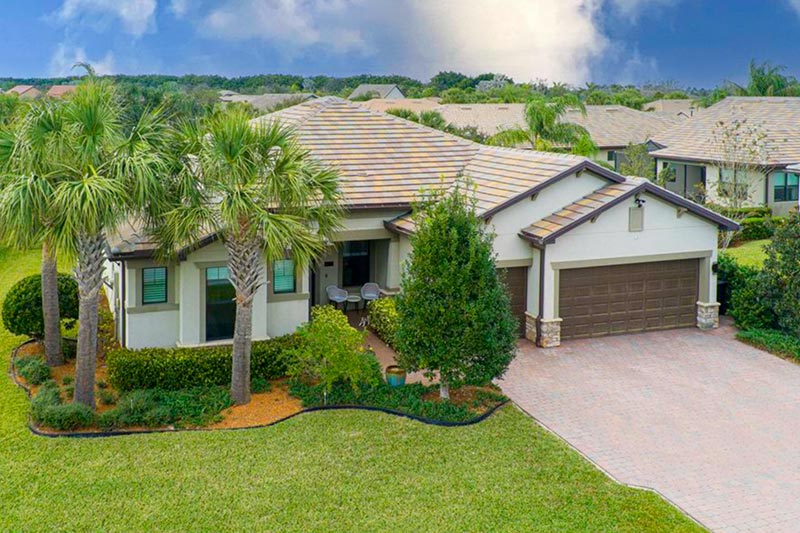 Aerial view of a home at Veranda Gardens in Port St. Lucie, Florida.