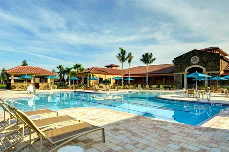 The outdoor pool at Vitalia at Tradition in Port St. Lucie, Florida.