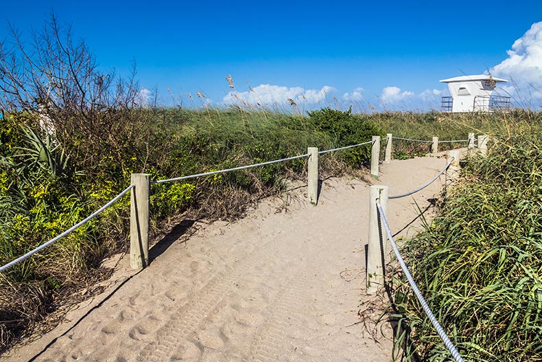 A sandy path to Fort Pierce Beach in Florida.