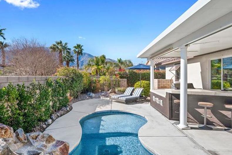 A private outdoor pool at a home in Four Seasons at Palm Springs in Palm Springs, California.