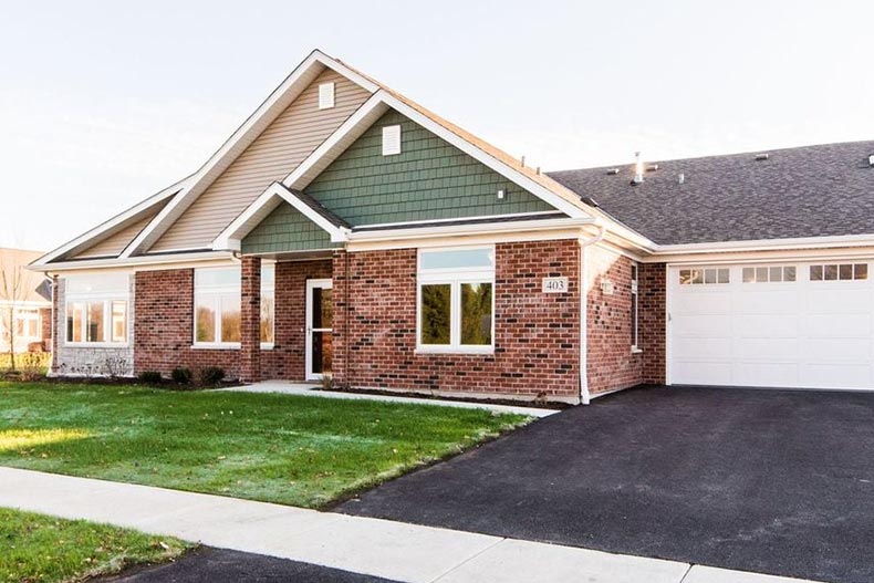 Exterior view of a home at Old Mill Park in Sycamore, Illinois.