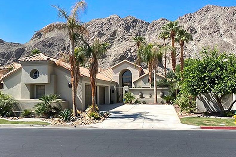 Exterior view of a home at PGA West in La Quinta, California.