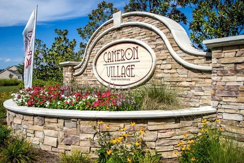 The community sign for Cameron Village in Myrtle Beach, South Carolina.