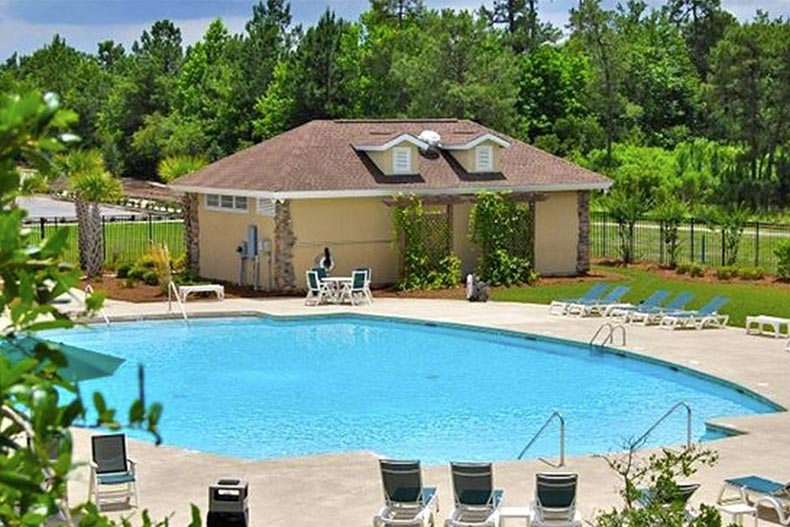 The outdoor pool at Carillon at Tuscany in Myrtle Beach, South Carolina.