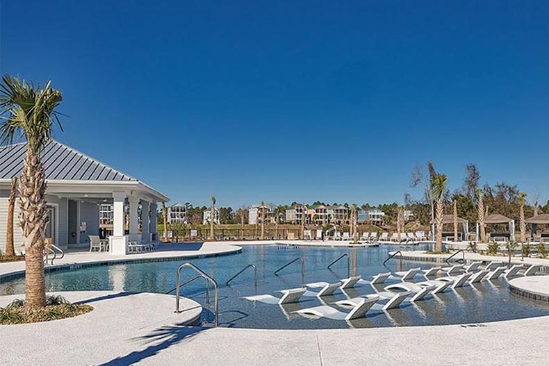 The outdoor pool at Del Webb at Grande Dunes Myrtle Beach in Myrtle Beach, South Carolina.