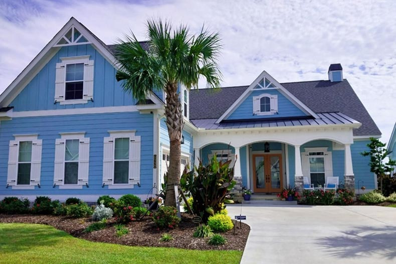 Exterior view of a house in Waterside Edge in Myrtle Beach, South Carolina.