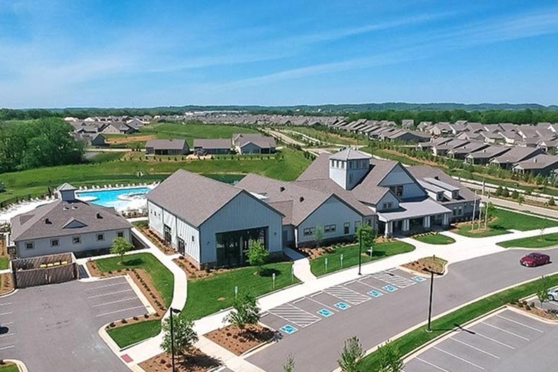 Aerial view of Del Webb Southern Springs in Spring Hill, Tennessee.
