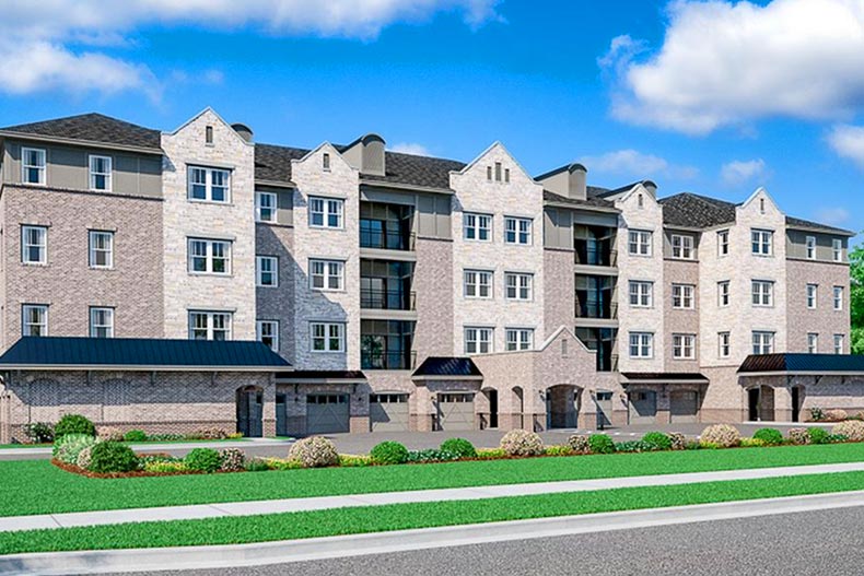 Rendering of condo buildings at Gatherings at Indian Lake in Hendersonville, Tennessee.