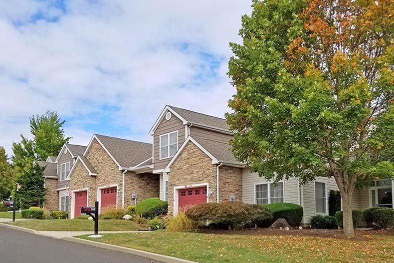 Homes on a residential street in The Villages at Pine Valley in Philadelphia, Pennsylvania.