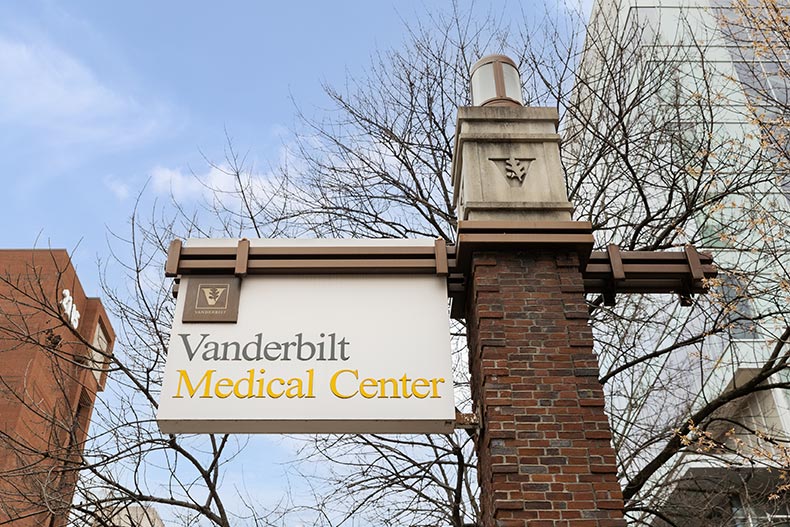 Sign for Vanderbilt University Medical Center in Nashville, Tennessee.