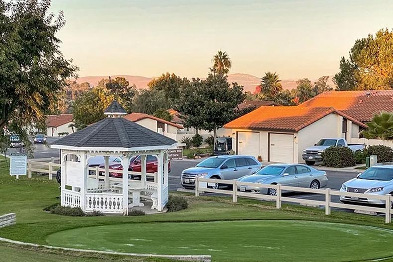 A gazebo on the grounds of High Country Villas in Encinitas, California.